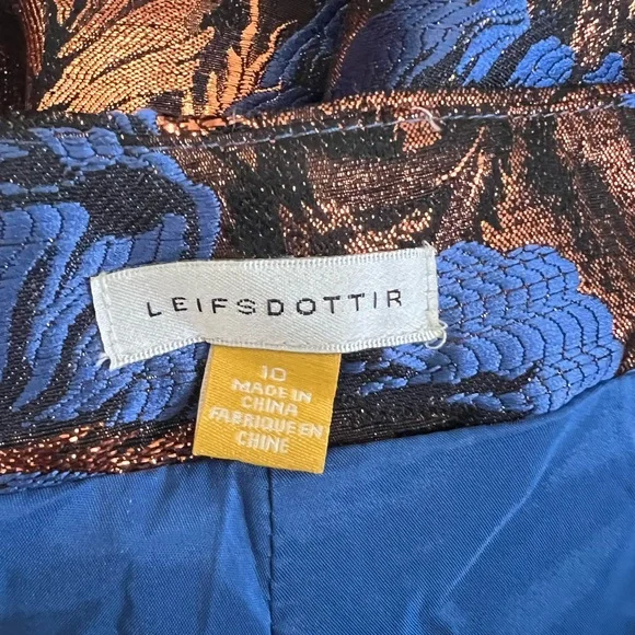 Anthropologie Leifsdottir Metallic Floral Jacquard Trousers - Picture 13 of 16